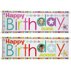 Personalized Stars & Wishes 6' Birthday Photo Banner
