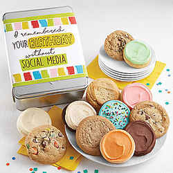 I Remembered Your Birthday Without Social Media Cookie Gift Tin