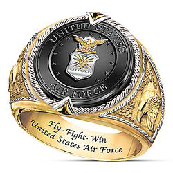 US Air Force Fly, Fight, Win Tribute Ring