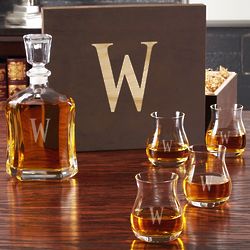 Personalized Decanter with Glencairn Wide-Bowl Glasses & Gift Box