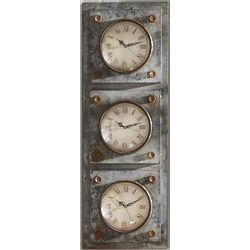 Gilbert Galvanized Triple Clock