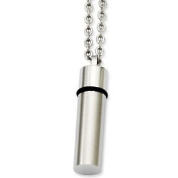 Stainless Steel Capsule Necklace with 24" Chain