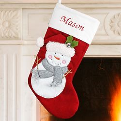 Festive Snowman Personalized Christmas Stocking