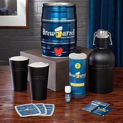Personalized Lager Beer Brewing Kit with Growler and Pints