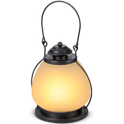 FireGlow Round LED Metal Lantern