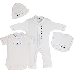 Sailing Away Deluxe Embroidered Layette Set