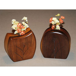 Walnut and Cherry Wood Bud Vase