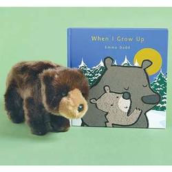 Plush Brown Bear and Book
