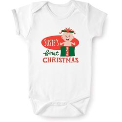 Personalized Baby's First Christmas 2016 Snapsuit