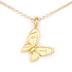 Beautiful Enchanted Butterfly Gold Necklace