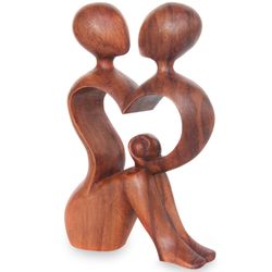 A Heart Shared by Two Wood Sculpture