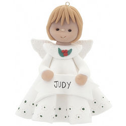Personalized Angel with Banner Christmas Ornament