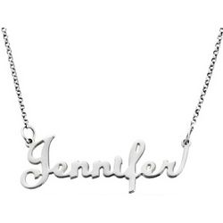Modern Sterling Silver Personalized Script Name Necklace