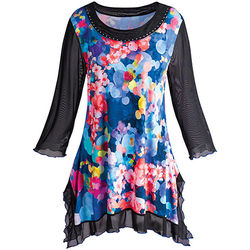 Abstract Roses Tunic Top