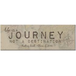 Personalized Life is a Journey Not a Destination Canvas Art Print