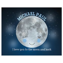 Personalized TwinkleBright LED Love You To The Moon Canvas Print