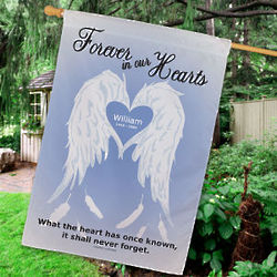 Personalized Forever In Our Hearts Memorial House Flag