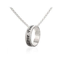 Personalized Sterling Silver Ring Necklace