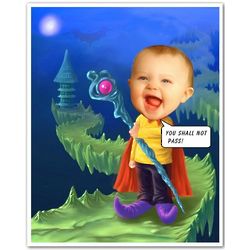 Wizard Caricature from Photos Art Print