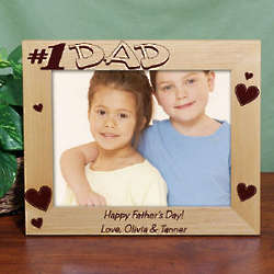 Engraved Number One Dad Picture Frame