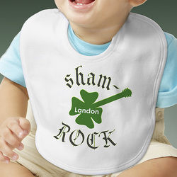 Sham-Rock Guitar Personalized Baby Bib