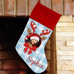 Reindeer Portrait Personalized Stocking