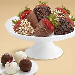 4 Cake Truffles & 6 Father's Day Strawberries Gift Box