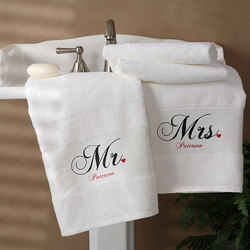 Mr. and Mrs. Collection Personalized Bath Towels