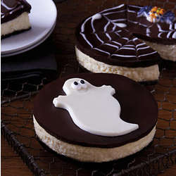 Halloween Ghost and Spiderweb Cheesecakes