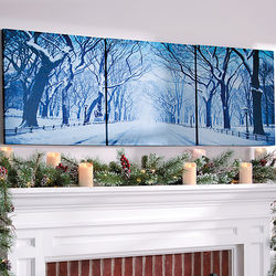 Winter in the Park Triptych Canvas Print
