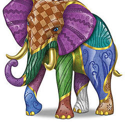 Triumphant Tapestry Elephant Figurine