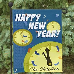 Personalized Happy New Year Garden Flag
