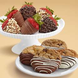 4 Dipped Cookies & 6 Father's Day Strawberries Gift Box