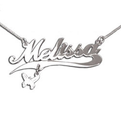 Sterling Silver Name Necklace with Charm