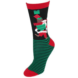 Santa Carrying Presents No Skid Socks