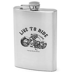 Personalized Live to Ride Flask