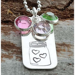 Mom's Jar of Heart Personalized Necklace