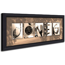 Personalized Wine Letters Framed Canvas Print