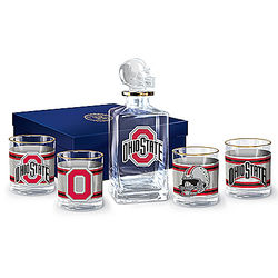 Ohio State Buckeyes Decanter and Glasses