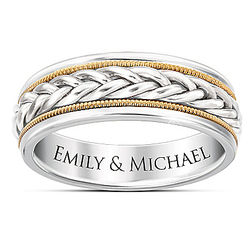 Men's Strength of Love Stainless Steel Engraved Ring