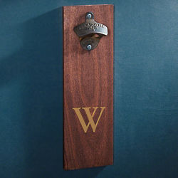 Personalized Dapper Wooden Wall Bottle Opener