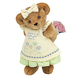 15" "Home is Where Your Mom Is" Teddy Bear with Pink Roses