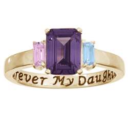 Gold Over Sterling My Precious Daughter Birthstone Ring