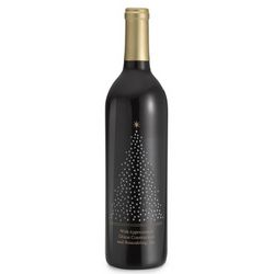 Merlot Starry Tree Personalized Christmas Wine Bottle