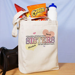 Sisters Friendship Personalized Tote Bag