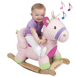 Personalized Plush Pink Rocking Horse