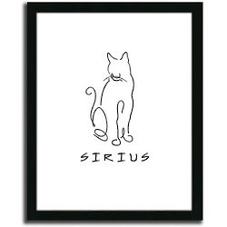 Personalized Cat Line Drawing Framed GiclÃ©e Print