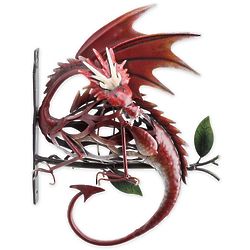 Metal Dragon on Branch Wall Art