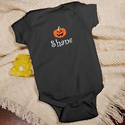 Infant's Personalized Pumpkin Creeper
