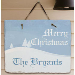 Personalized Merry Christmas Slate Plaque